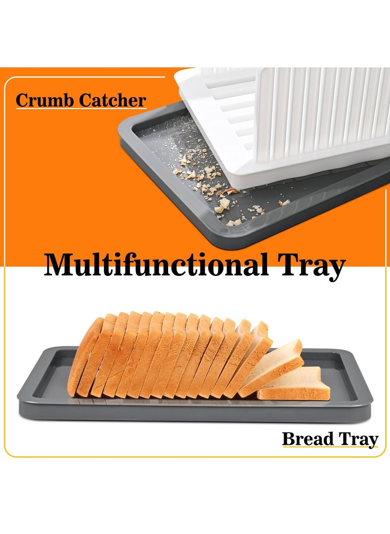 SYOSI - New Upgrade Bread Slicer for Homemade Bread, Manual Bread Slicer Guide with Adjustable Width, Sourdough Bread Slicer with Tray,  Foldable Cutting Guide with Crumb Tray, for Loaf, Bagel, Bun - Image 1