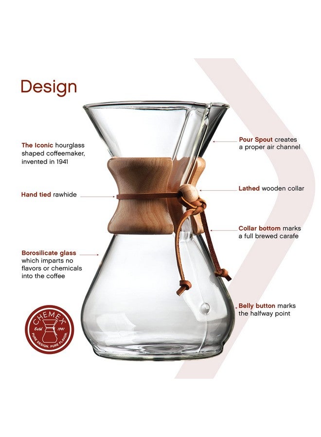 Chemex صانعة القهوة الزجاجية Chemex - سلسلة كلاسيكية - 8 أكواب - تعبئة حصرية - Image 2