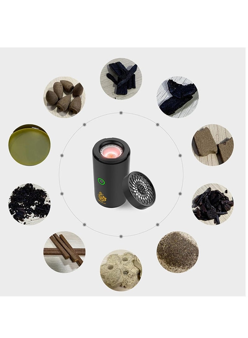 ELTRAZONE Electric Incense (Bakhoor) Burners Decort for Car, Home,type (c) Usb Rechargeable (black) - Image 5