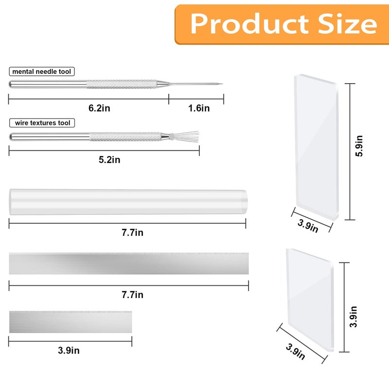 KACOLA 12 Pcs Polymer Clay Cutter Tools, Acrylic Roller for Polymer Clay, Acrylic Sheet Rectangle Shape, Clay Rolling Pin, Modeling Clay Carving Tools, Shaping Knife for Clay DIY, Earing Making, Jewelry - Image 2