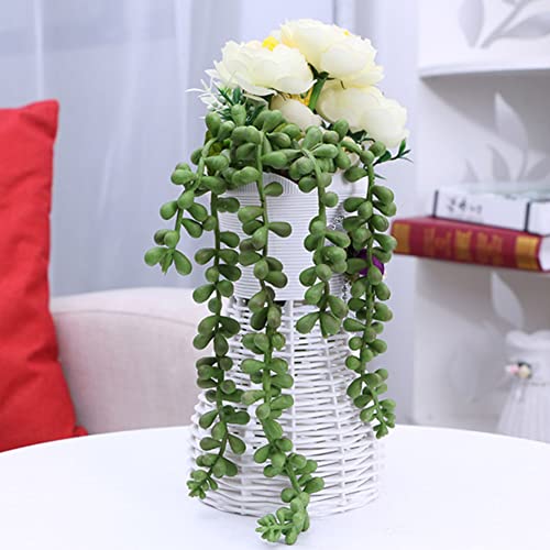 FLIPPED 3 Pack Artificial Plant Succulent Plants Hanging String Pearls Plant Fake Lover Tears Plants ((Green&13.7 in) - Image 4