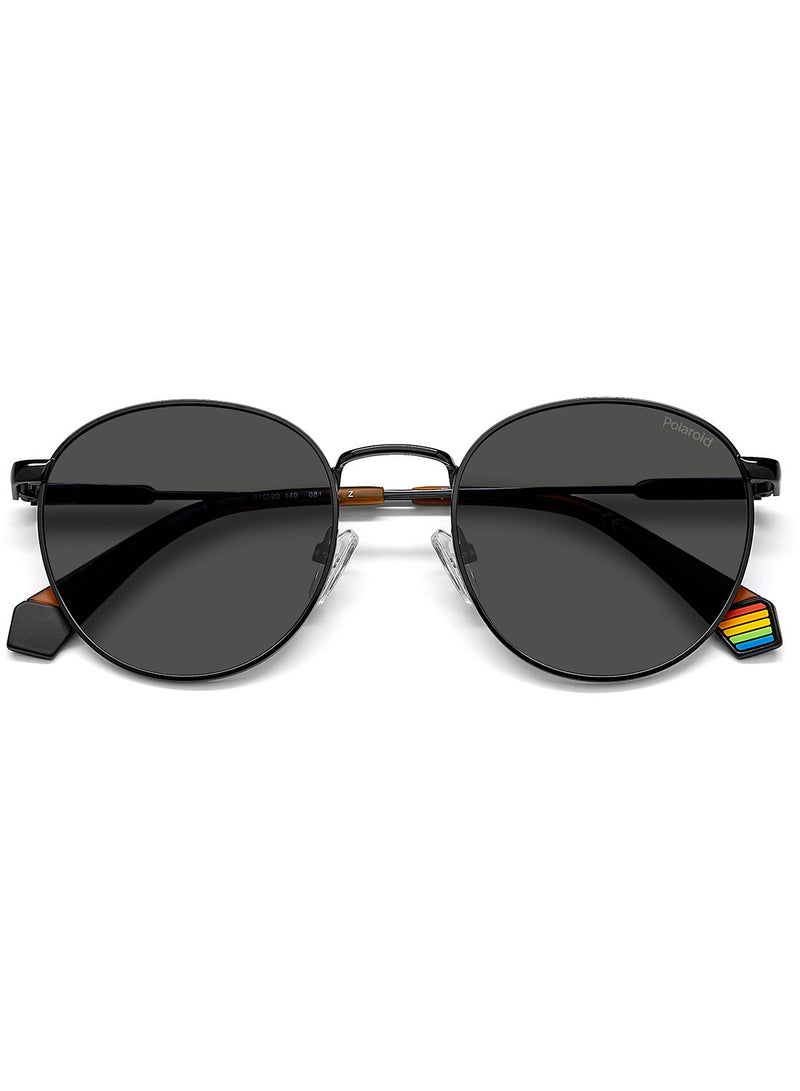 Polaroid Unisex Round Sunglasses PLD 6171/S  BLACK 51 - Image 4