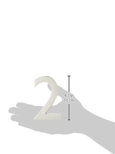 Architectural Mailboxes 3582SN-2 4 inch Solid Brass Floating House Number, 2, Satin Nickel - Image 3