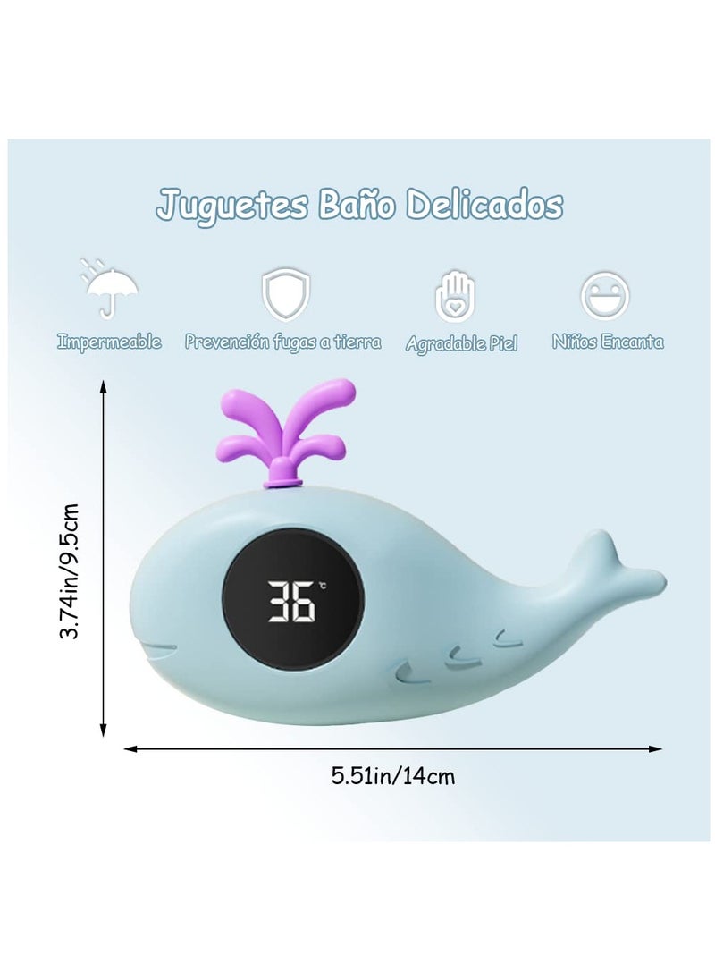 Gonice Floating Bathtub Thermometer, Bath Thermometer with LED Display, Accurate Display of Water Temperature, Safe and Reliable, Cute Bath Toy（Blue）