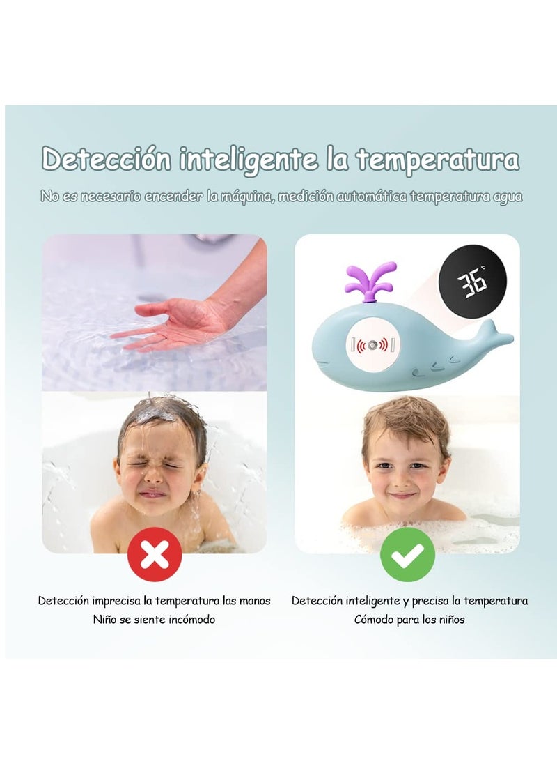 Gonice Floating Bathtub Thermometer, Bath Thermometer with LED Display, Accurate Display of Water Temperature, Safe and Reliable, Cute Bath Toy（Blue）