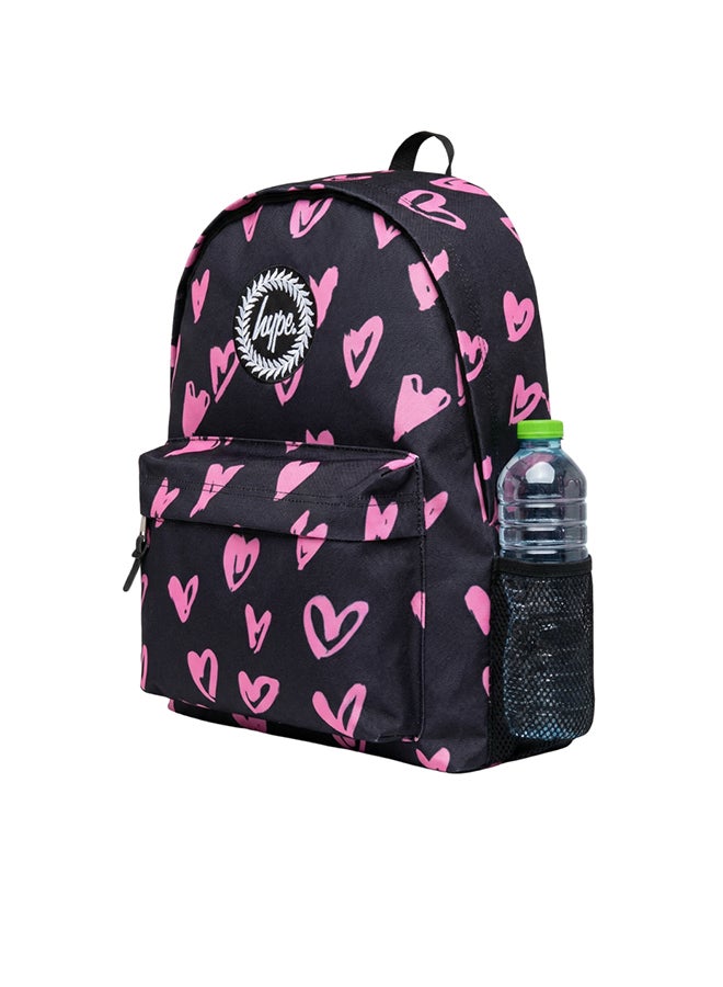 Hype Backpack Black Pink Scribble Heart - Image 2