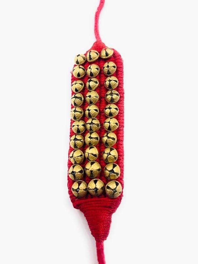NATYAM Premium Brass Ghungroo Anklets – 3-Line Musical Bells with Adjustable Velvet Pad | For Bharatanatyam, Kuchipudi & Indian Classical Dance. - Image 4