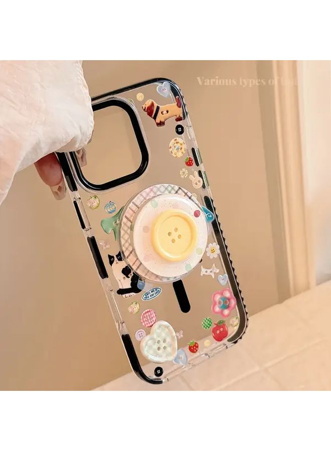 غلاف هاتف TPU ثلاثي الأبعاد بتصميم جرافيتي بألوان مختلطة 2 مع قفل مغناطيسي وحامل لهاتف iPhone 15 Pro Max - Image 5
