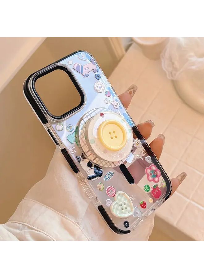 غلاف هاتف TPU ثلاثي الأبعاد بتصميم جرافيتي بألوان مختلطة 2 مع قفل مغناطيسي وحامل لهاتف iPhone 15 Pro Max - Image 4