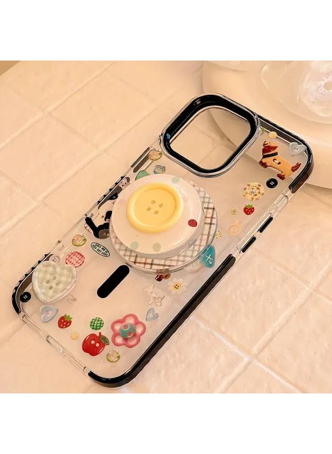 غلاف هاتف TPU ثلاثي الأبعاد بتصميم جرافيتي بألوان مختلطة 2 مع قفل مغناطيسي وحامل لهاتف iPhone 15 Pro Max - Image 2