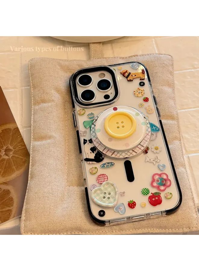 غلاف هاتف TPU ثلاثي الأبعاد بتصميم جرافيتي بألوان مختلطة 2 مع قفل مغناطيسي وحامل لهاتف iPhone 15 Pro Max - Image 3