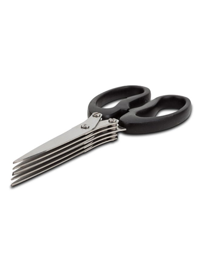 NAVA Stainless Steel 5 Blade Herb Scissors With Cleaning Comb "Misty" -Black - Image 2