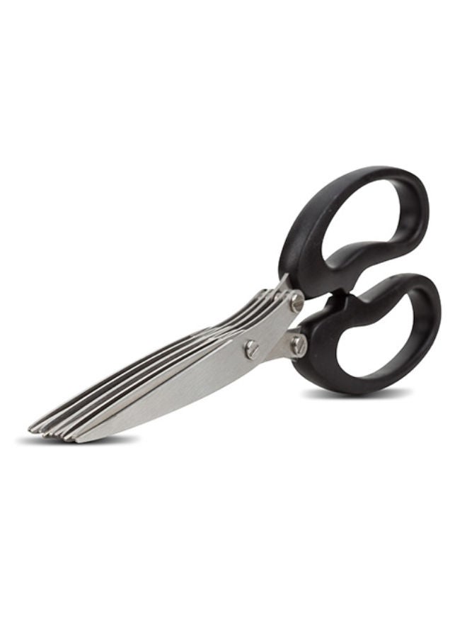NAVA Stainless Steel 5 Blade Herb Scissors With Cleaning Comb "Misty" -Black - Image 3