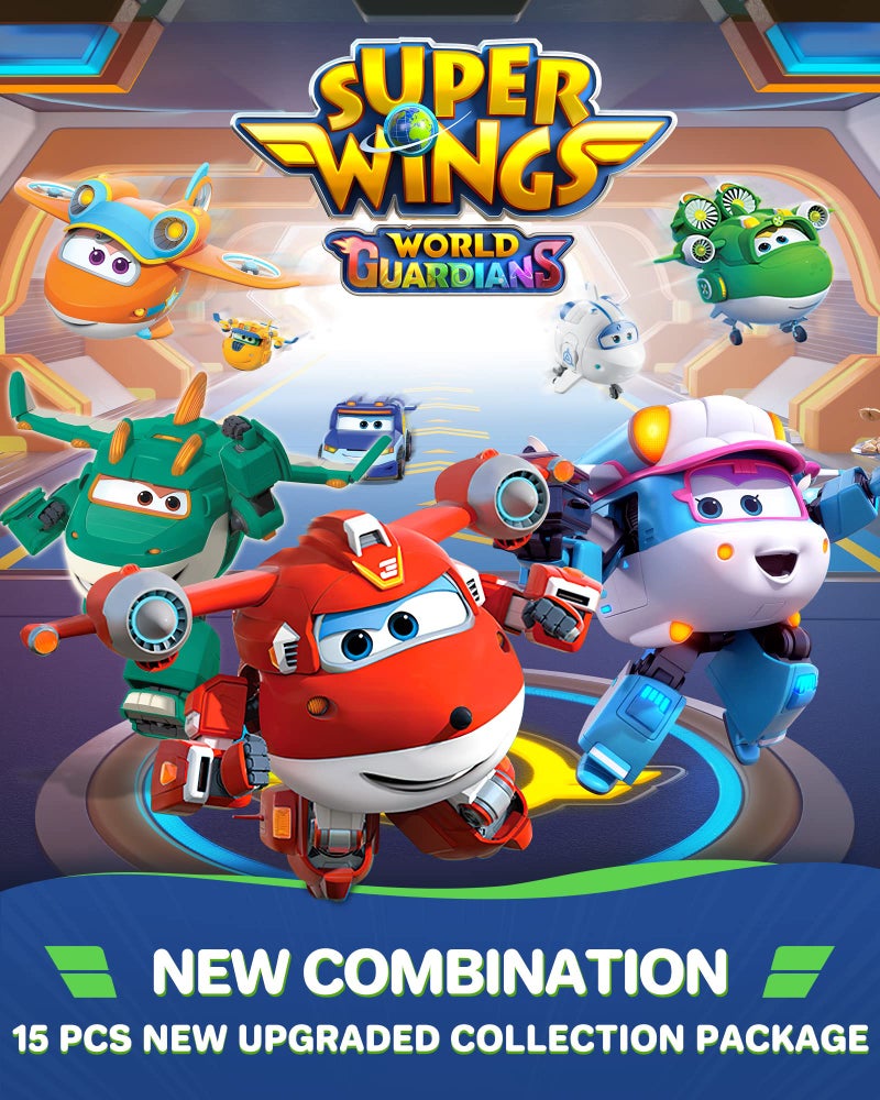 Super Wings 15-Pack Transformer Toys 2 inch Airplane Robot Mini Action Figures with Real Mobile Wheels for Kids 3 4 5 6 7 8+ Birthday Party Supplies for Preschool Boys and Girls - Image 2