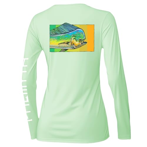 Palmyth Fishing Shirts for Women UPF 50 Sun Protection Long Sleeve TShirt Light GreenMahiMahi M - Image 1