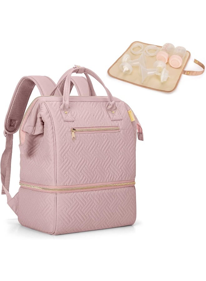 Fasrom Breast Pump Bag Backpack with Cooler Compartment, Wearable Pumping Bag with Waterproof Mat for Working Moms - Image 1