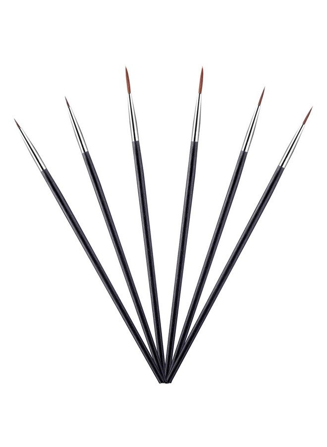 جريفوسيا مجموعة فرش الرسم التفصيلية المكونة من 6 قطع، فرشاة رسم دقيقة وفرشاة رسم تفصيلية رفيعة وفرش رسم مصغرة وفرشاة رسم صغيرة ذات رأس دقيق للرسم التفصيلي المصغر للفصول الدراسية بالألوان المائية ورسم الوجه على القماش - Image 1