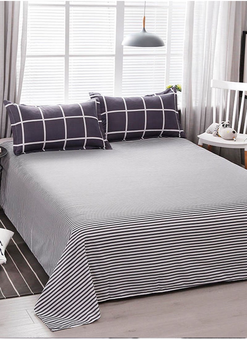 Sharpdo - Sharpdo 4-Pieces Bed Sheet Set Polyester Soft Quilt Cover With 1Quilt Cover 200*230cm 1 Flat Sheet and 2 Pillowcases - Image 1