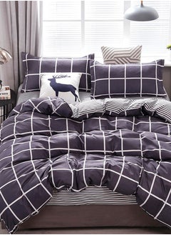 Sharpdo Sharpdo 4-Pieces Bed Sheet Set Polyester Soft Quilt Cover With 1Quilt Cover 200*230cm 1 Flat Sheet and 2 Pillowcases  - Image 2