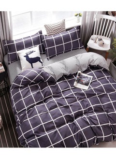 Sharpdo Sharpdo 4-Pieces Bed Sheet Set Polyester Soft Quilt Cover With 1Quilt Cover 200*230cm 1 Flat Sheet and 2 Pillowcases  - Image 3