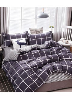 Sharpdo Sharpdo 4-Pieces Bed Sheet Set Polyester Soft Quilt Cover With 1Quilt Cover 200*230cm 1 Flat Sheet and 2 Pillowcases  - Image 1