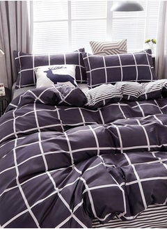 Sharpdo Sharpdo 4-Pieces Bed Sheet Set Polyester Soft Quilt Cover With 1Quilt Cover 200*230cm 1 Flat Sheet and 2 Pillowcases  - Image 5