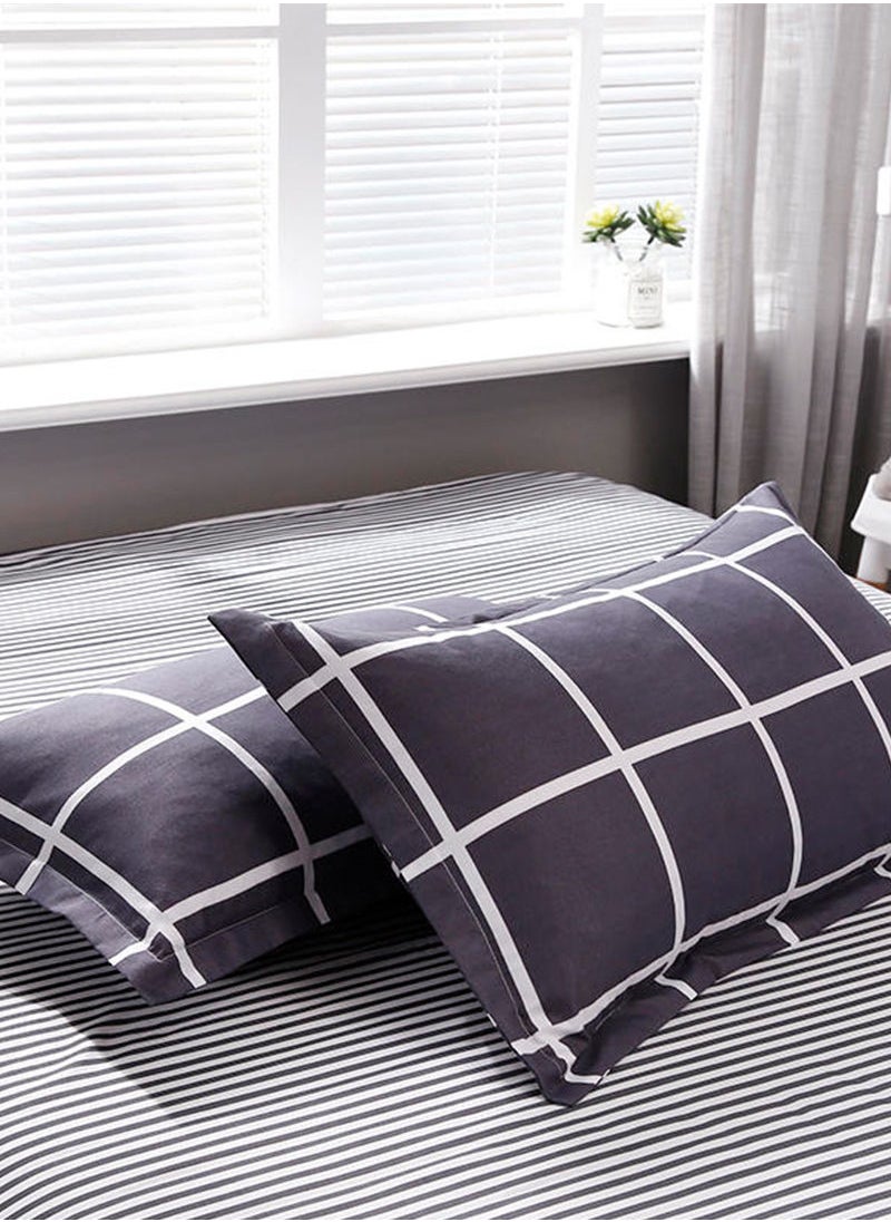 Sharpdo - Sharpdo 4-Pieces Bed Sheet Set Polyester Soft Quilt Cover With 1Quilt Cover 200*230cm 1 Flat Sheet and 2 Pillowcases - Image 1