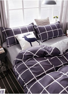 Sharpdo Sharpdo 4-Pieces Bed Sheet Set Polyester Soft Quilt Cover With 1Quilt Cover 200*230cm 1 Flat Sheet and 2 Pillowcases  - Image 4