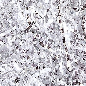 kidsnado White and Silver Metallic Blend Crinkle Paper 12 Lb Bag 8 Ounces 