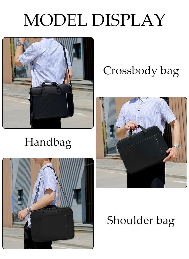 DUNISO 15.6 Inch Laptop Bag with Multi Compartment Lightweight Laptop Hand Bag Crossbody Bag Travel Business Briefcase Water-Resistant Dust-proof Shoulder Messenger Bag for Men and Women Work Office  - Image 2
