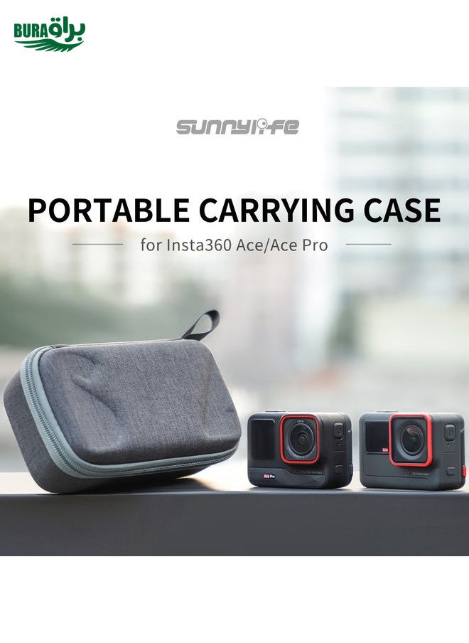 BURAQ For Insta360 Ace / Ace Pro Sunnylife Portable Carrying Case Handbag Mini Travel Case Organizer Protective Bag (Black)  - Image 2