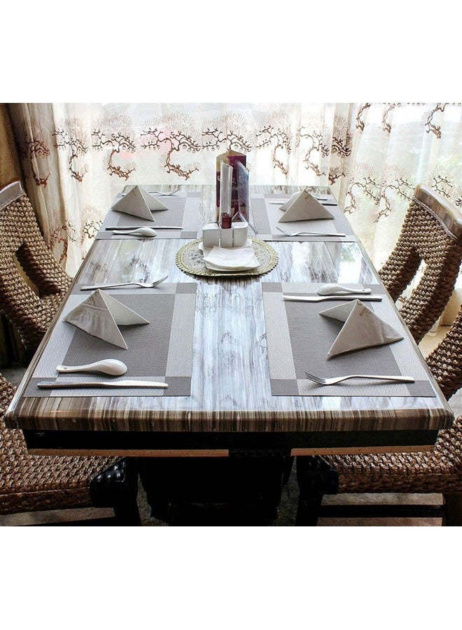 Ramkuwar Dining Table Runner and Placemat Set of 8 Modern Place Mats for Dining Table Decor Kitchen and Table Linens Coffee Mat for Christmas Dinners Silver - Image 2