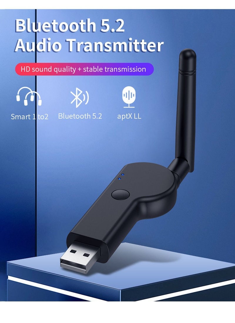 Y&D - Bluetooth Adapter, Transmitter, Dual Link USB 5.2 Audio Adapter with 2DB External Antenna for TV Laptop Headphones - Image 1