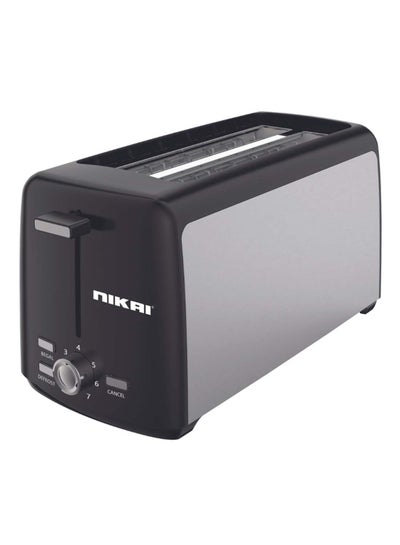 NIKAI 4 Slice Bread Toaster Powerful 1400W With 7 Browning Setting Control Perfect Toast With Defrost Cancel Functions And Removable Crumb Tray Sleek Design Superior Toasting Performance 4 Slices 1400 W NBT666S1 Black/Silver