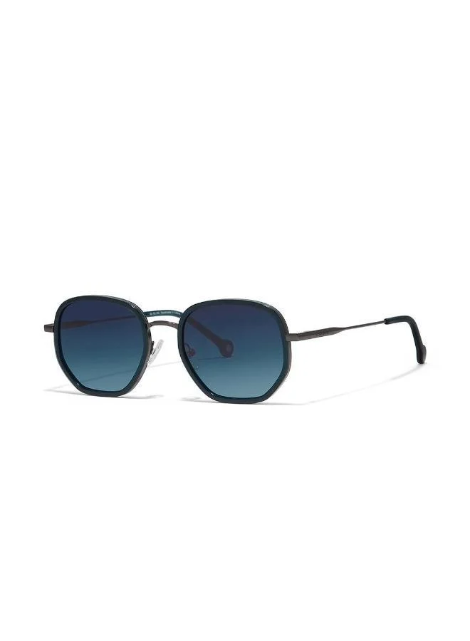 30Sundays Atlas,Unisex Sunglasses, Geometric Sunglasses, UV Protection: UV400 (Blue,Blue)