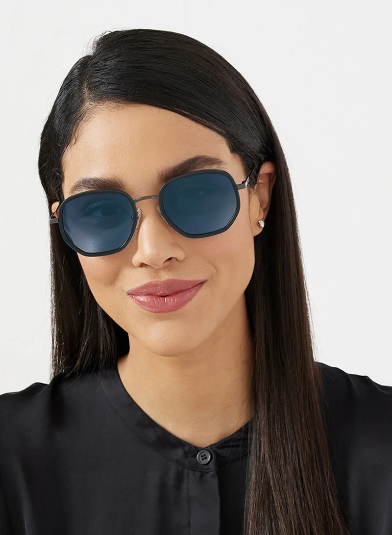 30Sundays Atlas,Unisex Sunglasses, Geometric Sunglasses, UV Protection: UV400 (Blue,Blue)