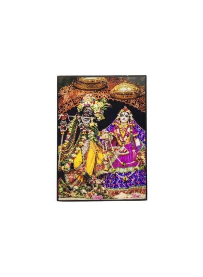 MAYAPURI Iskcon Radha Krishna Framed, Religious Painting | Home Decorative (7 X 5 Inch) black - Image 1