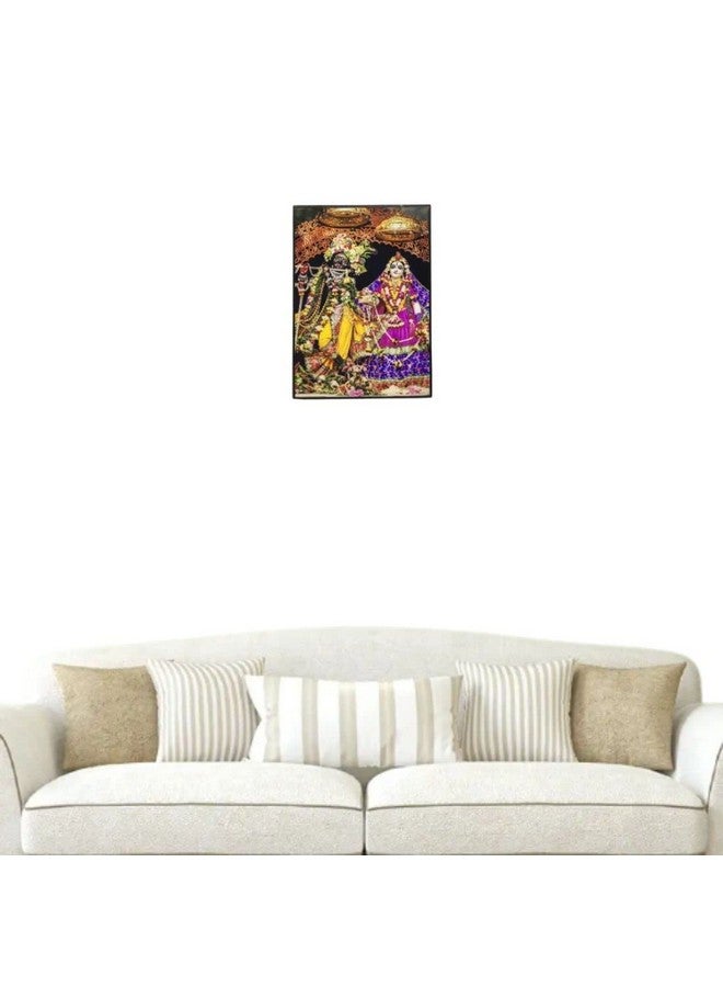 MAYAPURI Iskcon Radha Krishna Framed, Religious Painting | Home Decorative (7 X 5 Inch) black - Image 2