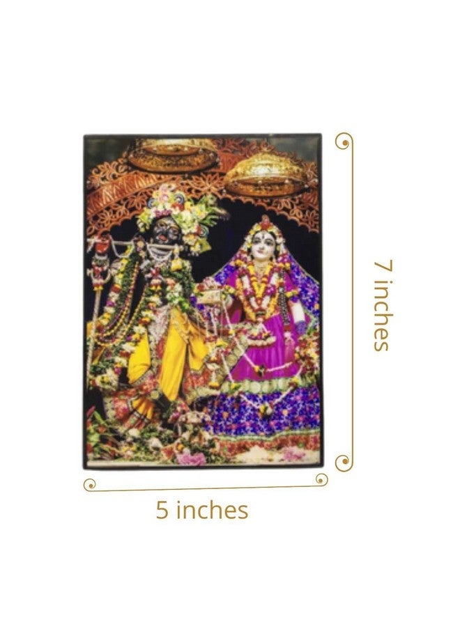 MAYAPURI Iskcon Radha Krishna Framed, Religious Painting | Home Decorative (7 X 5 Inch) black - Image 3