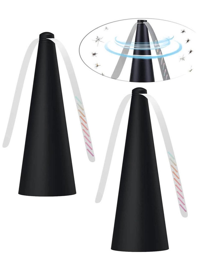 Scrolls 5-Piece Multi-Functional Electric And Battery Automatic Fly Repellent Fan Black/Silver 8.2X8.2X24CM - Image 3