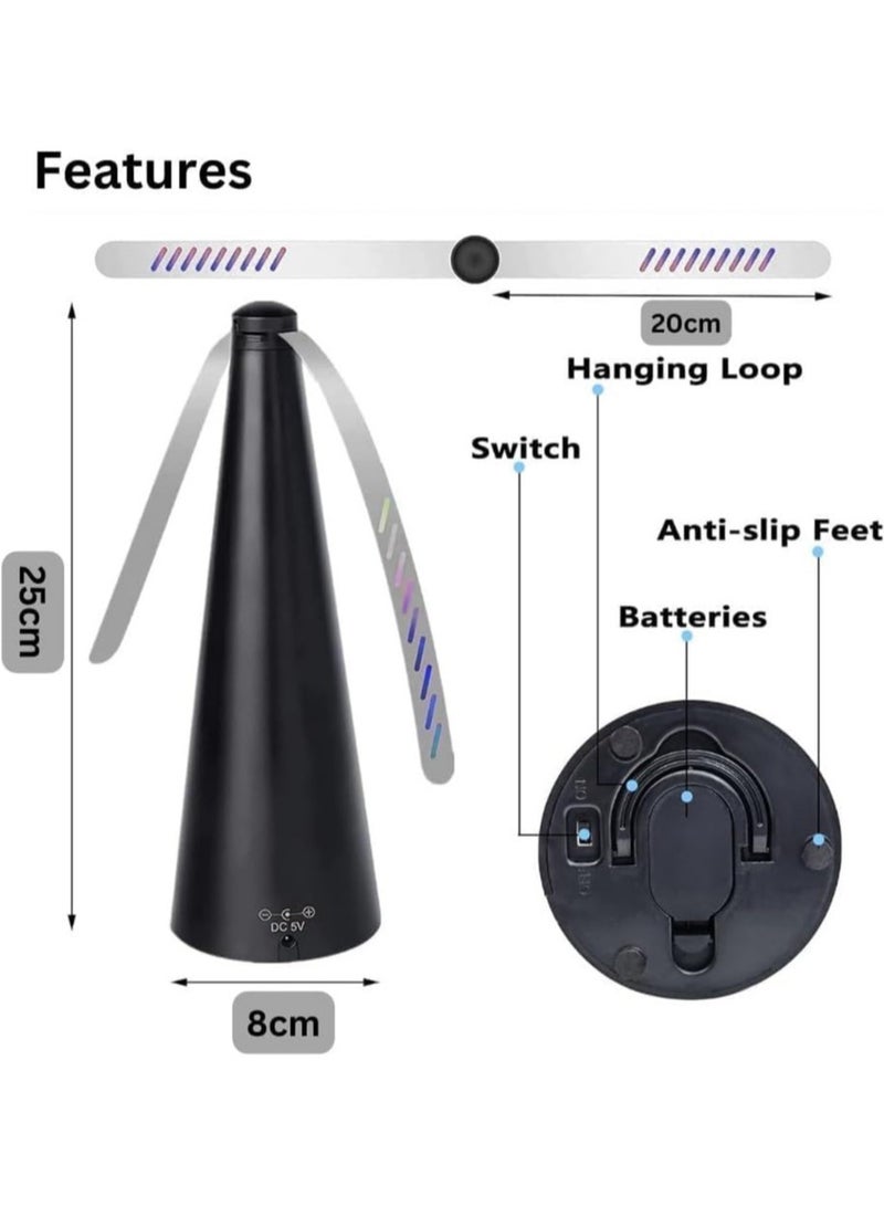 Scrolls 5-Piece Multi-Functional Electric And Battery Automatic Fly Repellent Fan Black/Silver 8.2X8.2X24CM - Image 4