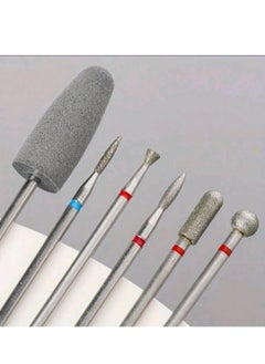 Shein 6pcs/set Diamond Sanding & Silicon Polishing Heads Nail Drill Bits, For Removing Acrylic Gel And Dead Skin  - Image 2