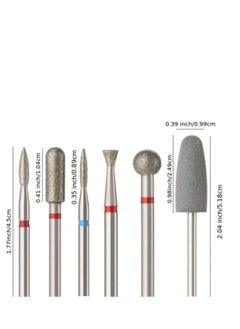 Shein 6pcs/set Diamond Sanding & Silicon Polishing Heads Nail Drill Bits, For Removing Acrylic Gel And Dead Skin  - Image 4