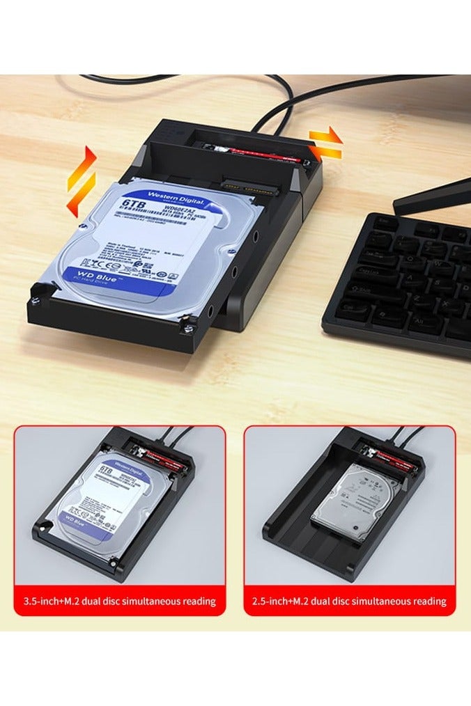 DM DM HD055 Dual-Bay SSD Enclosure – M.2 NVMe & SATA, USB 3.1 Gen2, 10Gbps High-Speed, Tool-Free, UASP/TRIM Supported, Plug & Play External SSD Case for Home & Office Use - Image 4