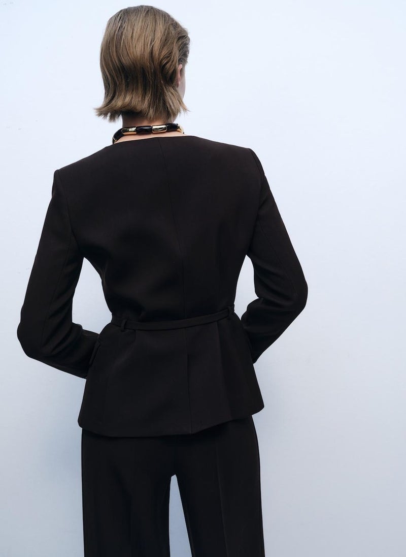 MANGO Essential Suit Belt Jacket  - Image 2