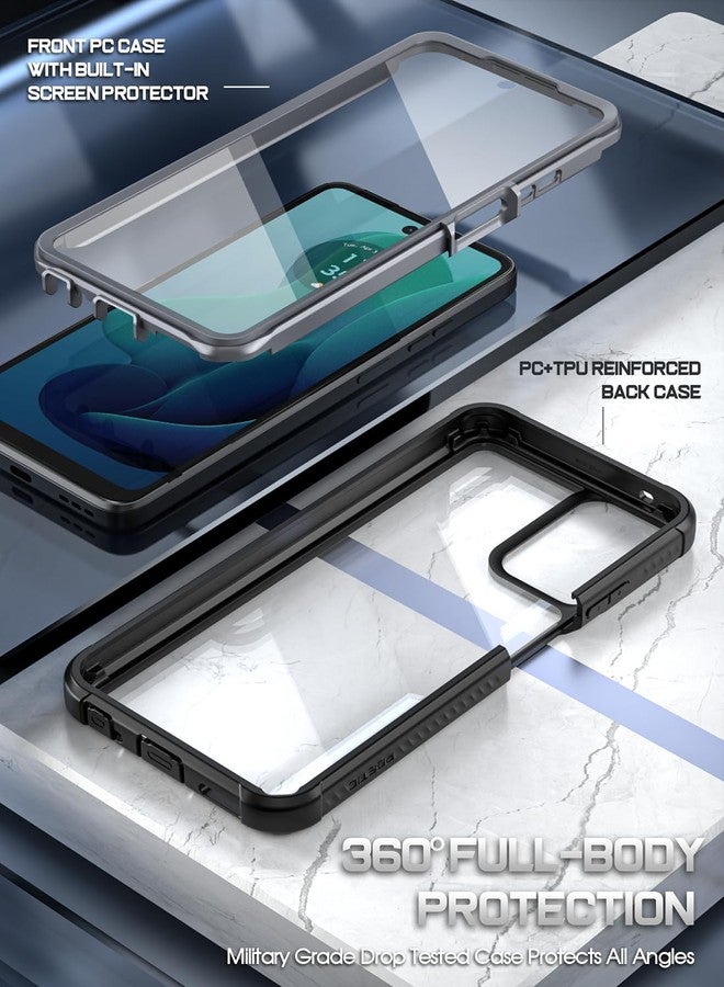 Poetic Guardian Case for Motorola Moto G 5G 2024 [Not Fit 2023 Version], [20FT Mil-Grade Drop Tested], Full-Body Shockproof Cover with Built-in Screen Protector, Black/Clear - Image 3