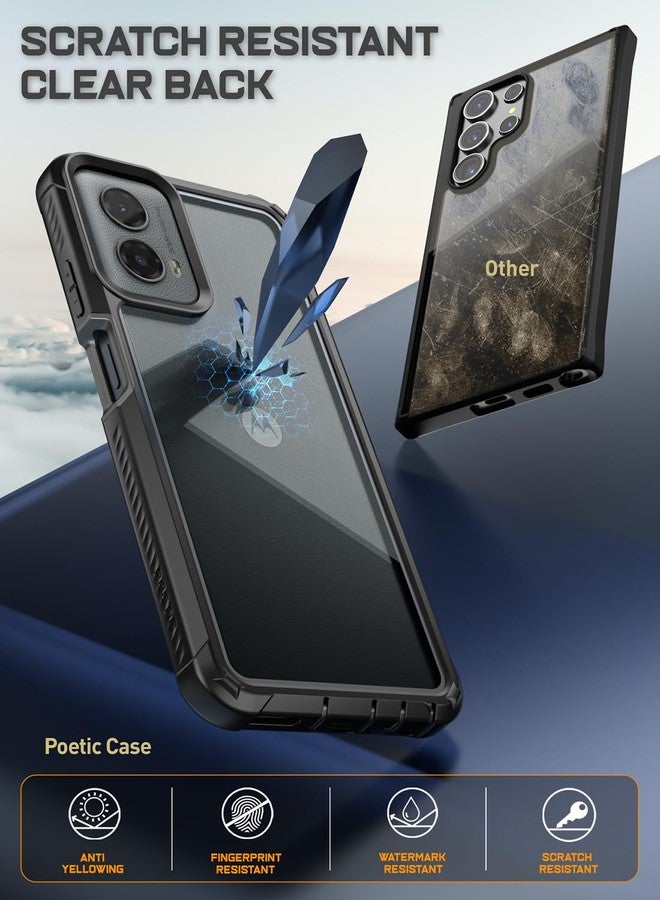 Poetic Guardian Case for Motorola Moto G 5G 2024 [Not Fit 2023 Version], [20FT Mil-Grade Drop Tested], Full-Body Shockproof Cover with Built-in Screen Protector, Black/Clear - Image 4