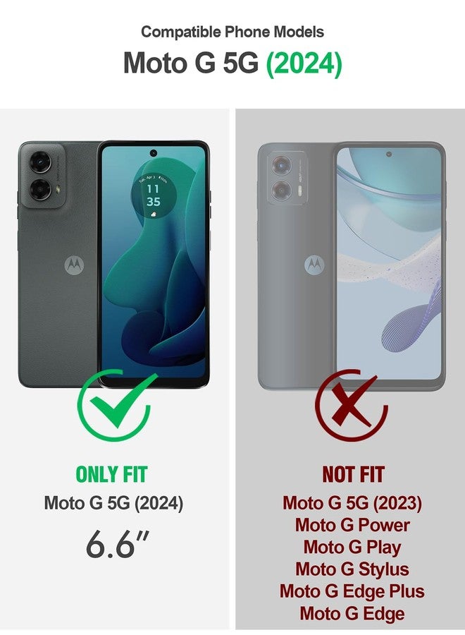 Poetic Guardian Case for Motorola Moto G 5G 2024 [Not Fit 2023 Version], [20FT Mil-Grade Drop Tested], Full-Body Shockproof Cover with Built-in Screen Protector, Black/Clear - Image 2