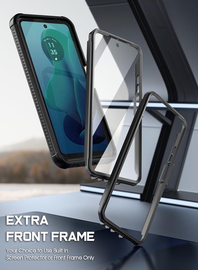 Poetic Guardian Case for Motorola Moto G 5G 2024 [Not Fit 2023 Version], [20FT Mil-Grade Drop Tested], Full-Body Shockproof Cover with Built-in Screen Protector, Black/Clear - Image 5