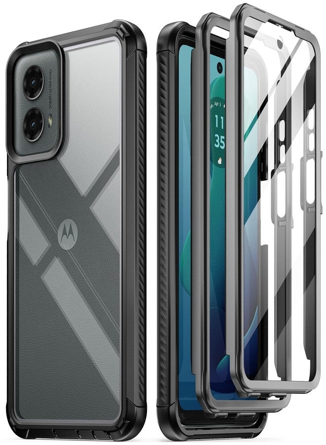 Poetic Guardian Case for Motorola Moto G 5G 2024 [Not Fit 2023 Version], [20FT Mil-Grade Drop Tested], Full-Body Shockproof Cover with Built-in Screen Protector, Black/Clear - Image 1